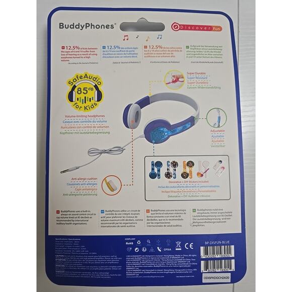 BuddyPhones DiscoverFun Wired Kids Headphones - Picture 4 of 4